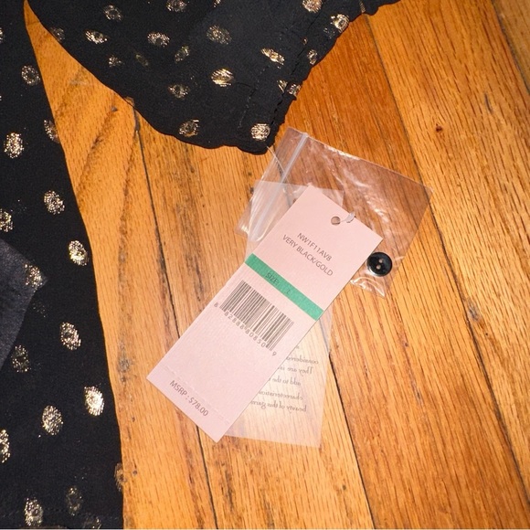 The Nanette Lepore Black W/Gold Dots Sheer Blouse - Picture 2 of 7